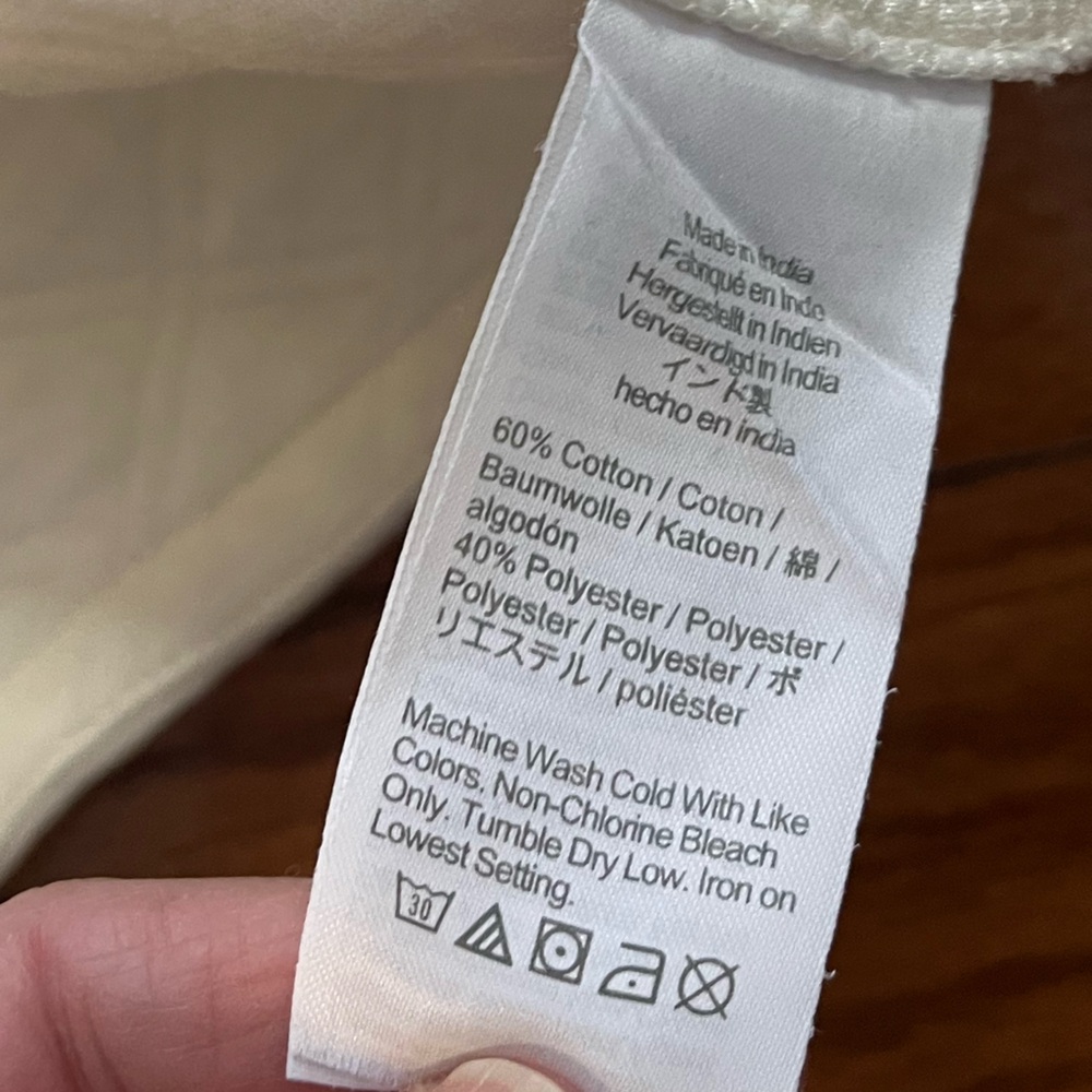 J.Crew Jacket Quilted Ivory Collarless Blazer Women’s XL Cotton Blend Layer Top - Picture 8 of 12
